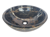 Black & Gold Marble Basin Slightly Chipped - StonesWork