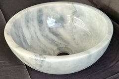 Carrara Marble Round Basin