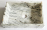 Carrara Rectangular Marble Basin 45x31x12.5 cm – Handmade Flat Base Vessel Sink (14 kg)