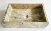 Handmade Travertine Rectangular Marble Basin | 45x31x12.5cm – Stone Bathroom Sink
