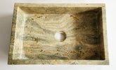 Handmade Travertine Rectangular Marble Basin | 45x31x12.5cm – Stone Bathroom Sink