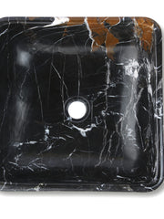 Black And White Marble Marble Square Basin - StonesWork