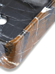 Black And White Marble Marble Square Basin - StonesWork