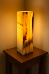Honey Onyx Glow Lamp – 30cm Rectangular Stone Light