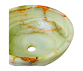 Green Onyx Round Basin Top Mount