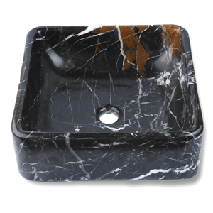 Black And White Marble Marble Square Basin - StonesWork