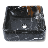 Black And White Marble Marble Square Basin - StonesWork