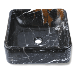 Black And White Marble Marble Square Basin - StonesWork