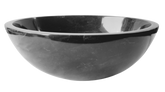 Jet Black Marble Round Basin Top Mount