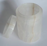 Handmade White Onyx Urn – 18x14cm Elegant Marble Container