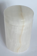 Handmade White Onyx Urn – 18x14cm Elegant Marble Container