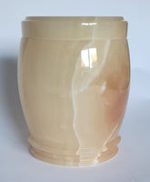 Handmade Honey Onyx Urn – 18x15cm Warm Marble Accent Piece