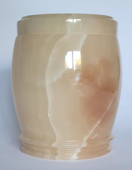 Handmade Honey Onyx Urn – 18x15cm Warm Marble Accent Piece