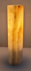 Green Onyx Cylindrical Lamp – Handcrafted from One Solid Stone (30x8x8cm, 1.35kg)