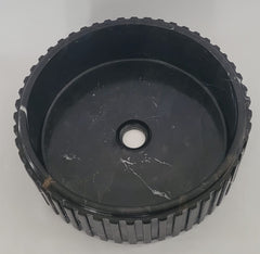 Fluted Black & Gold Marble Round Basin
