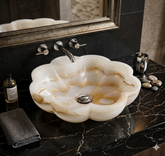 White Onyx Flower Basin 12cm