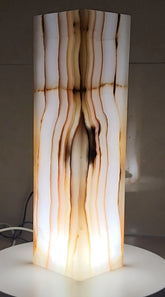 Honey Onyx Glow Lamp – 30cm Rectangular Stone Light