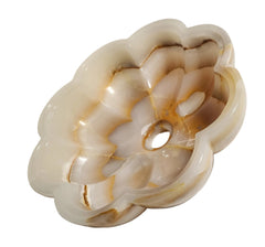 White Onyx Flower Basin 12cm