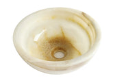 Decorative stone bowl with natural patterns on a white background