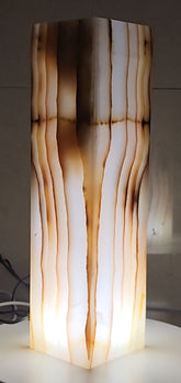 Honey Onyx Glow Lamp – 30cm Rectangular Stone Light
