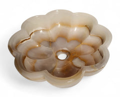 White Onyx Flower Basin 12cm