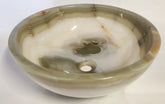 Light Green Onyx Round Basin Top Mount