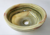 Powder Room Sink/Basin with a marbled pattern on a white background
