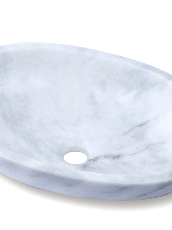 Carrara Marble Oval Basin - StonesWork