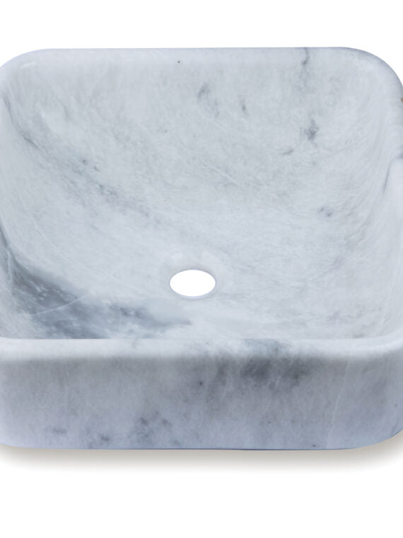 Carrara Marble Square Basin - StonesWork