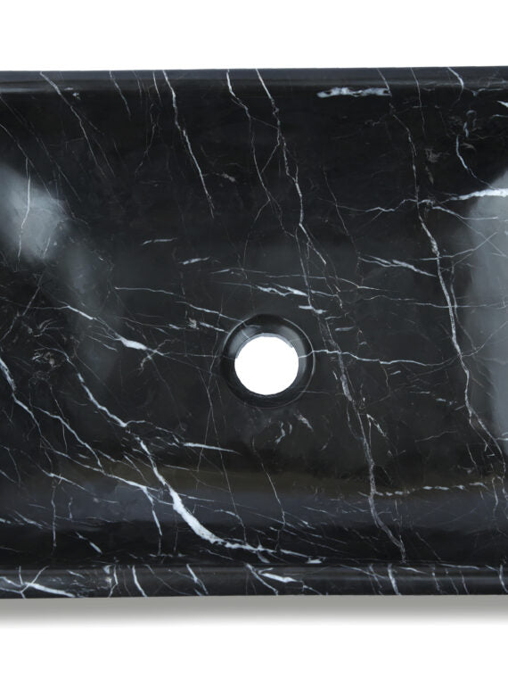 Black And White Marble Rectangular Basin - StonesWork