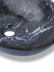 Black And White Marble Oval Basin - StonesWork