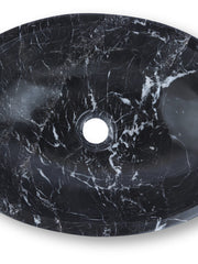 Black And White Marble Oval Basin - StonesWork