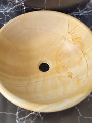 Sequoia Brown Marble Round Basin - StonesWork