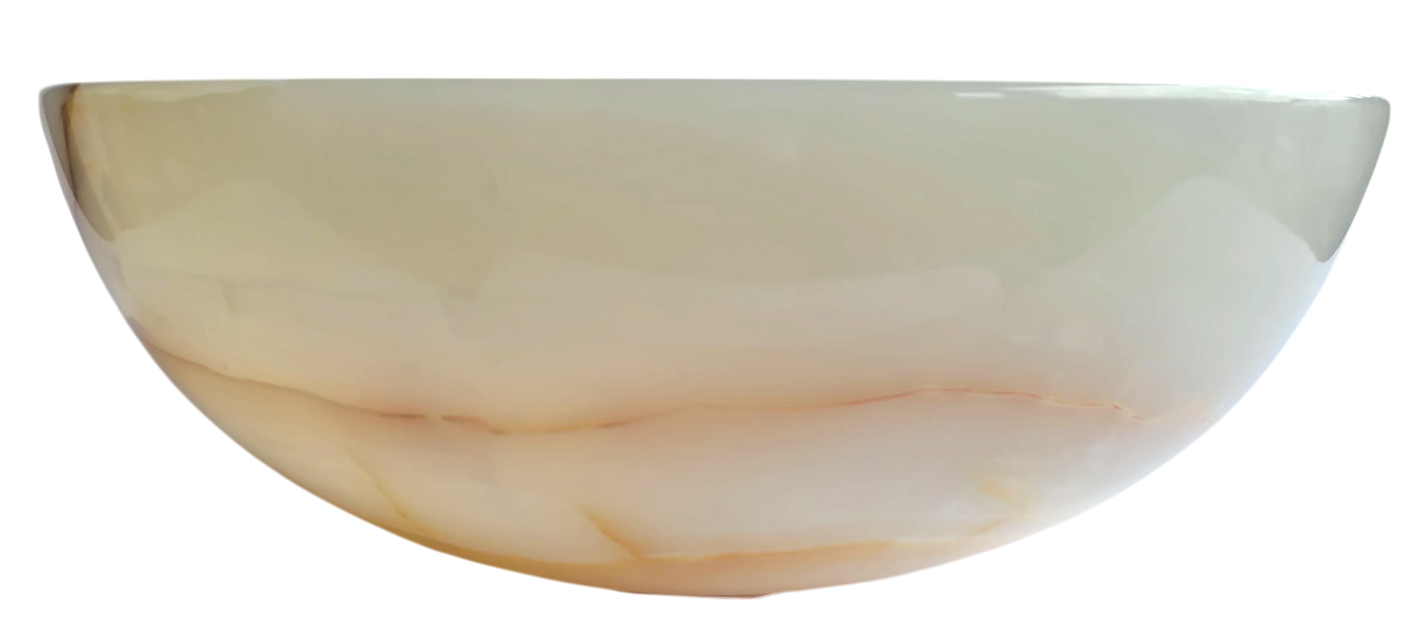 White and Honey Onyx Round Basin