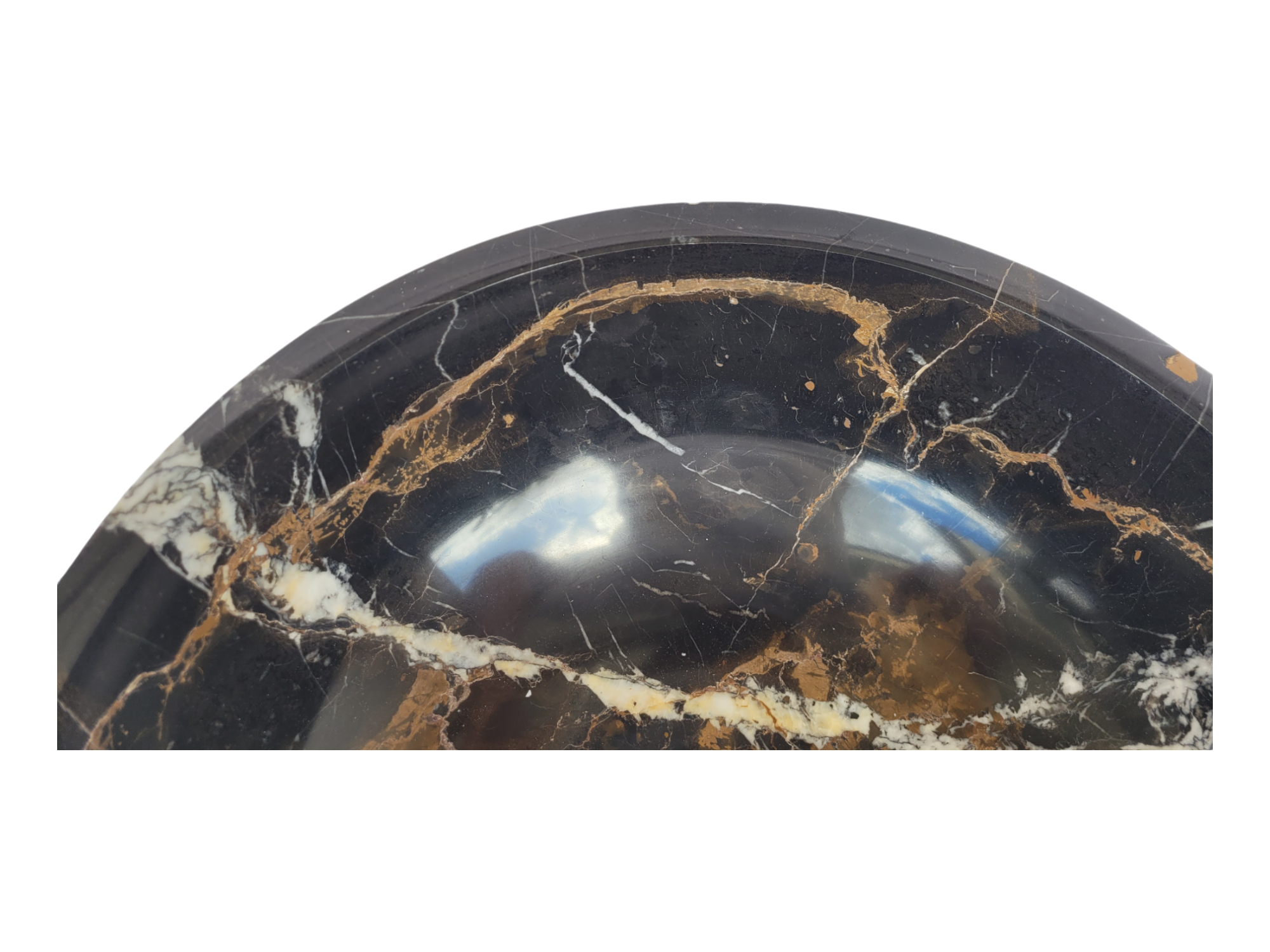 Black & Gold Marble Basin Slightly Chipped - StonesWork