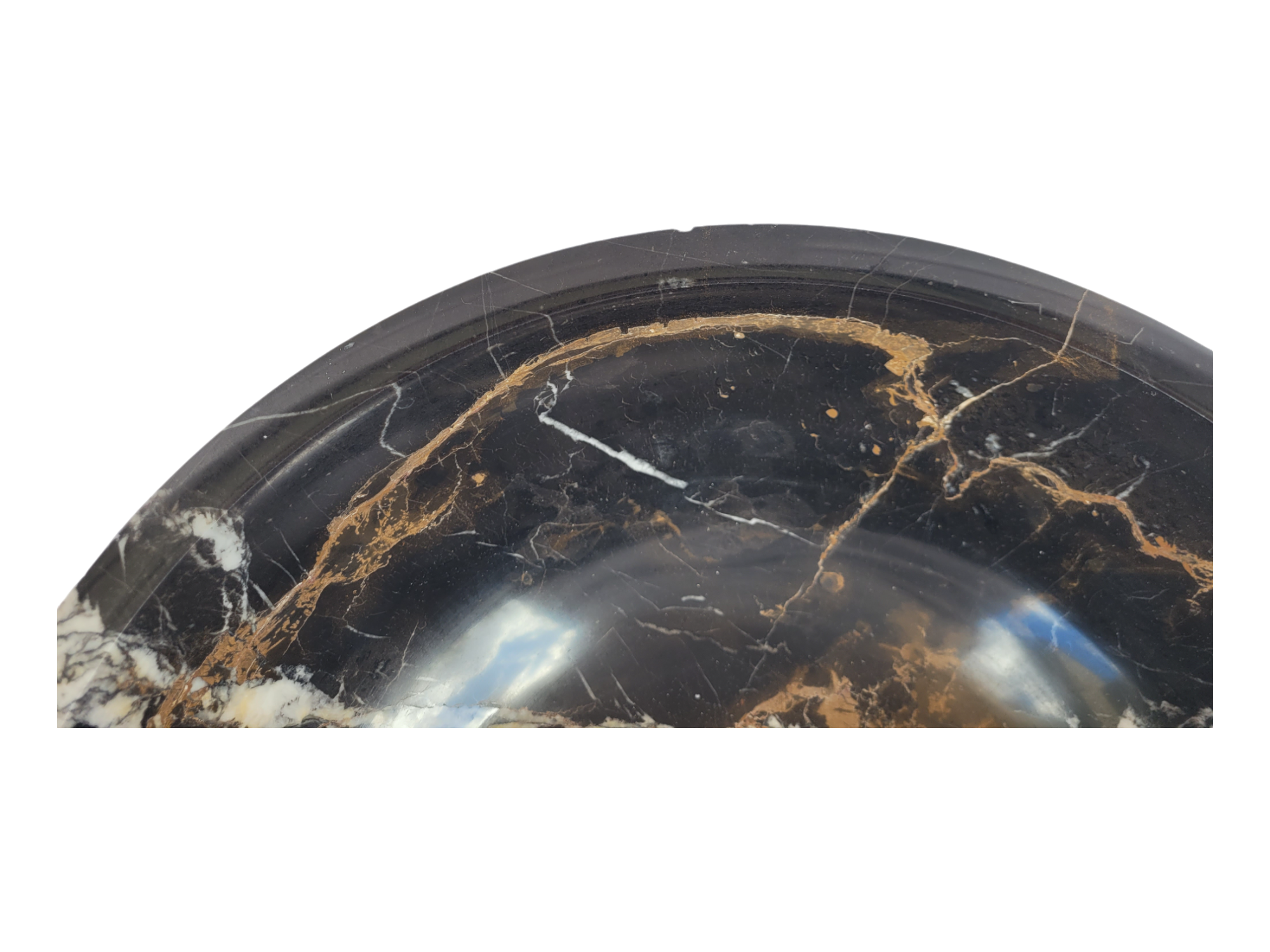 Black & Gold Marble Basin Slightly Chipped - StonesWork