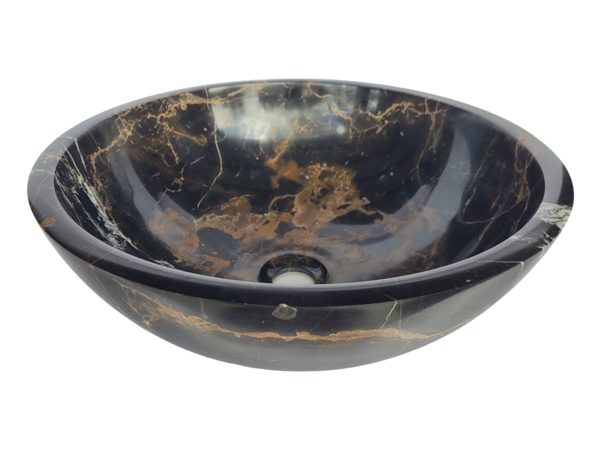 Black & Gold Marble Basin Slightly Chipped - StonesWork