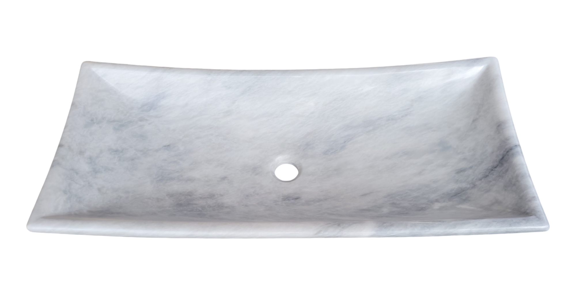 Carrara Marble Rectangular Concave Basin in Top Quality Finish - StonesWork