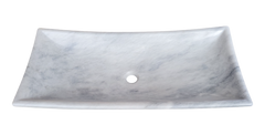 Carrara Marble Rectangular Concave Basin in Top Quality Finish - StonesWork