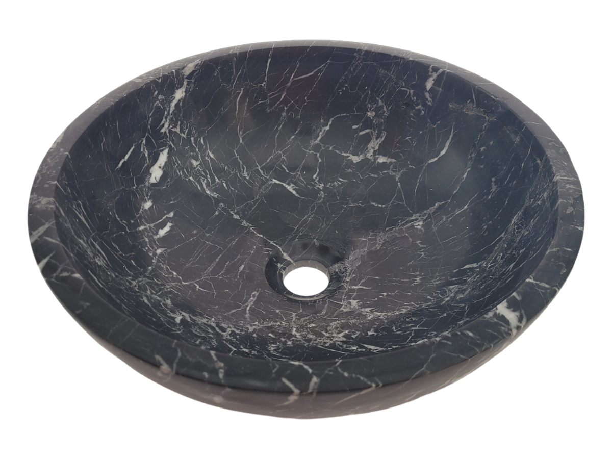 Black And White Marble Round Basin