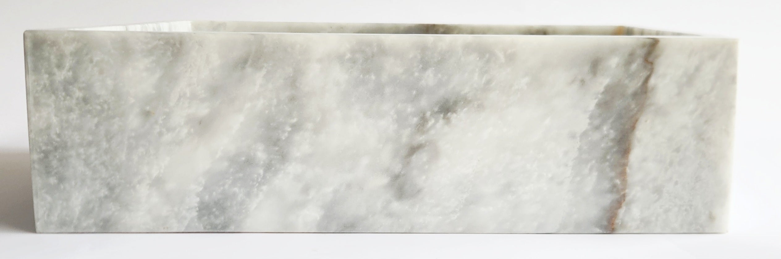 Carrara Rectangular Marble Basin 45x31x12.5 cm – Handmade Flat Base Vessel Sink (14 kg)
