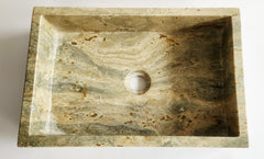 Handmade Travertine Rectangular Marble Basin | 45x31x12.5cm – Stone Bathroom Sink