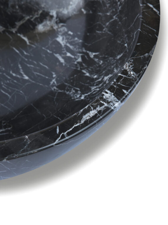 Black And White Marble Round Basin - StonesWork