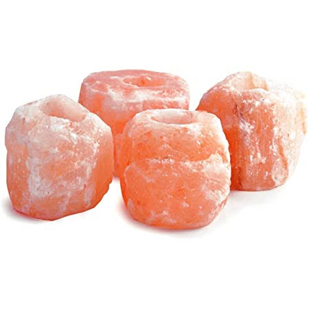 Himalayan Pink Salt 4 Tea Light Candle Holders With 4 Tea Light Candles - StonesWork