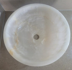 White Onyx Round Basin - StonesWork