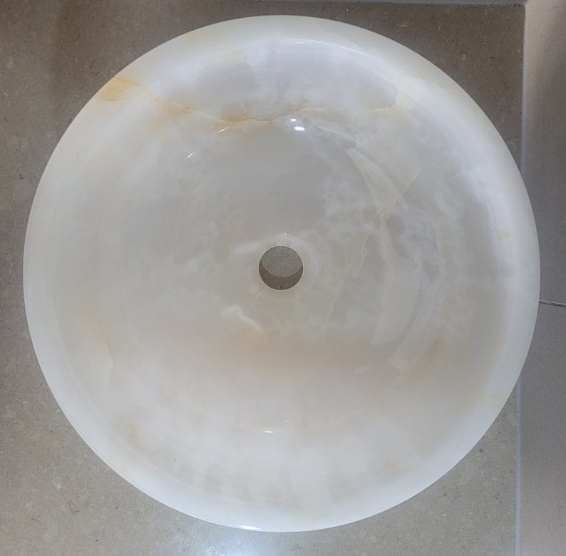 White Onyx Round Basin - StonesWork