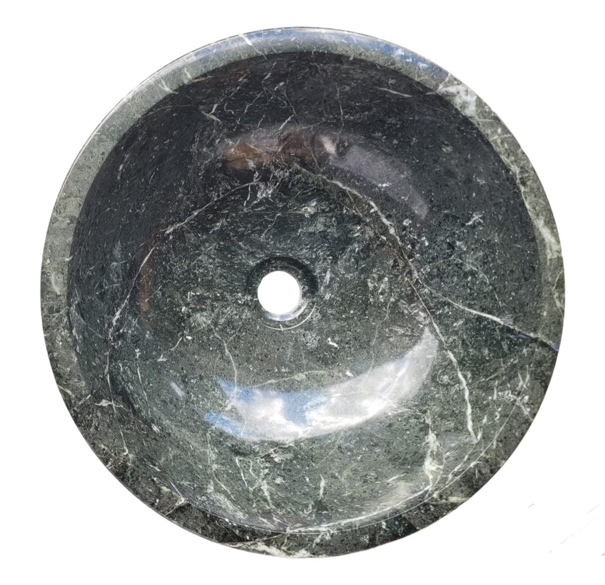 Natural Stone Marble Round Shape Basin Counter Top Bathroom Sink In Green Marble - StonesWork