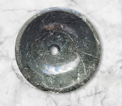 Natural Stone Marble Round Shape Basin Counter Top Bathroom Sink In Green Marble - StonesWork