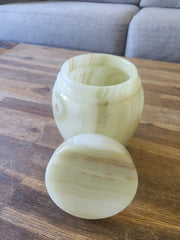 Handmade Green Onyx Urn – 18x15cm  Polished Marble Keepsake Container