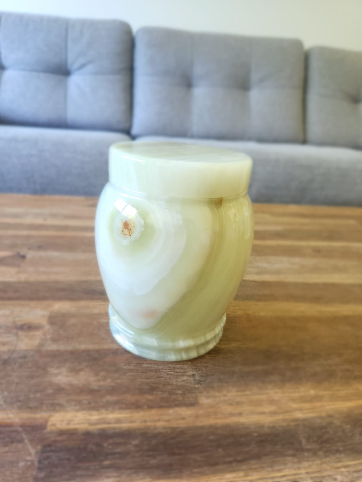 Handmade Green Onyx Urn – 18x15cm  Polished Marble Keepsake Container